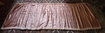 Vintage poederroze zijde Italiaanse gordijn/valance 2.26x67  beschikbaar voor biedingen