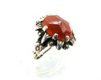 Zilveren ring met carneool, 17,5 mm, gratis verzending!, Gebruikt, Info@zilverwebsite.nl, Verzenden, 17 tot 18