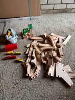 Houten Treinbaan Set, Ophalen, Gebruikt, Rij- of Hobbelspeelgoed