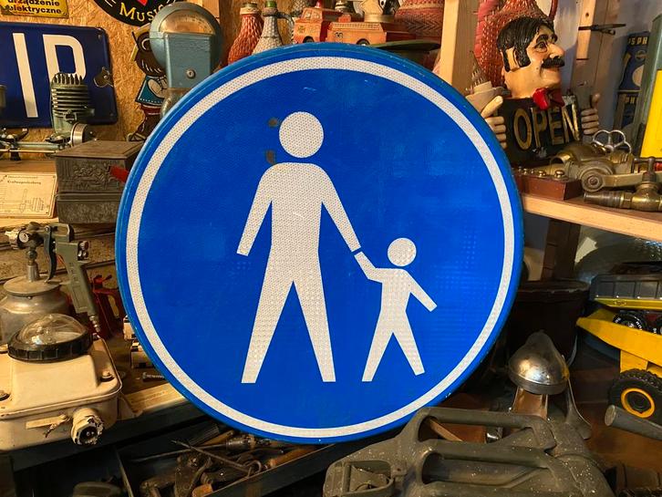 Verkeersbord voetgangers gebied, Verzamelen, Merken en Reclamevoorwerpen, Gebruikt, Reclamebord, Ophalen of Verzenden
