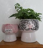 Leuke aardewerk plantenbakken planten potten hoofd, Tuin en Terras, Bloembakken en Plantenbakken, Steen, Minder dan 30 cm, Minder dan 60 cm