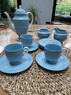 Vintage Wedgwood Clyde Blue koffiepot, 3x kop en schotel ea, Ophalen of Verzenden