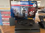 PS4 Slim 500GB + 2 Controllers + 16 Games + HDMI, Met 2 controllers, Ophalen of Verzenden, Zo goed als nieuw, Slim