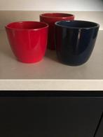 Rode en blauwe stenen potten., Steen, Rond, Ophalen of Verzenden, Zo goed als nieuw