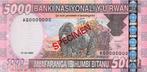 Rwanda 5000 Francs 2004 Specimen, Banknote24, Los biljet, Ophalen of Verzenden, Overige landen