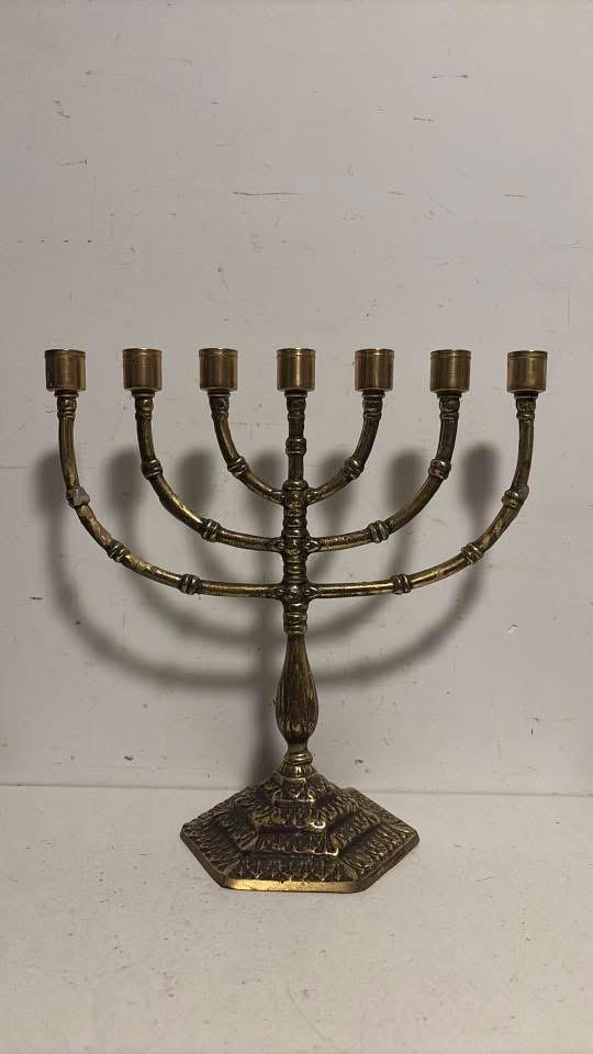 Joodse kandelaar antiek, Antiek en Kunst, Antiek | Kandelaars, Koper of Brons, Verzenden