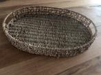 Leuk gevlochten dienblad, Ophalen of Verzenden, Zo goed als nieuw, Rond, Hout
