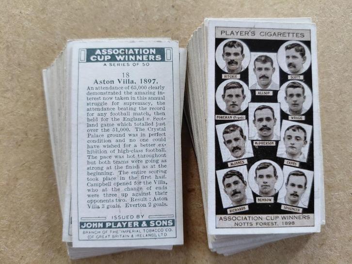 Association Cup Winners complete set 50 cigarette cards 1930, Verzamelen, Sportartikelen en Voetbal, Gebruikt, Poster, Plaatje of Sticker