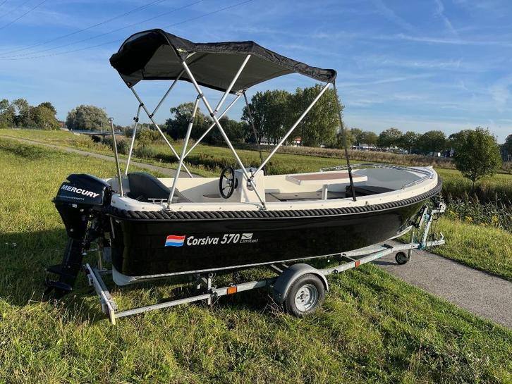Corsiva 475 Limited | 9.9 Mercury | Trailer | Biminitop Enz., Watersport en Boten, Sloepen, Gebruikt, Tot 10 pk, 3 tot 6 meter