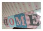*Decoratie 4 tegels (stof) vormen HOME - Nieuw in verpakking, Ophalen of Verzenden, Nieuw