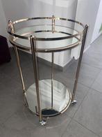 Vintage Bronze Trolley - Bijzettafel, Gebruikt, Rond, Minder dan 50 cm, Ophalen of Verzenden