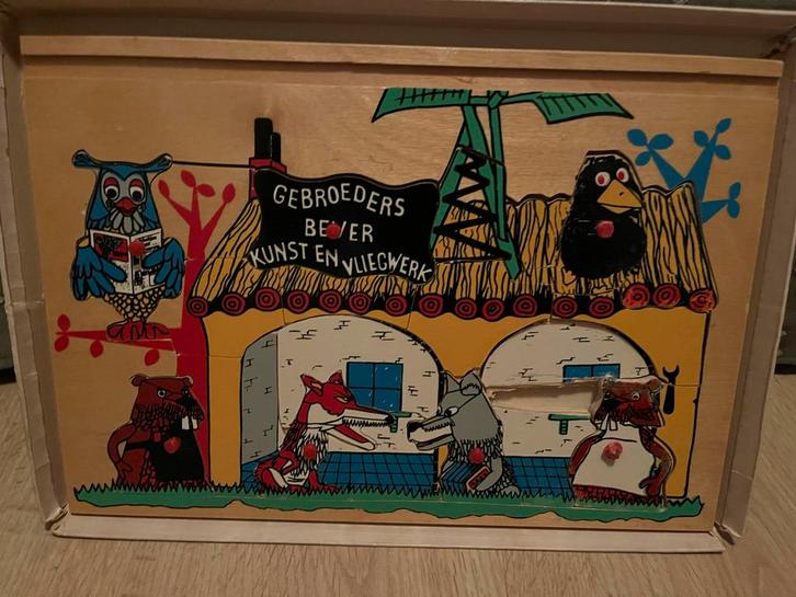 Vintage Houten Puzzel - Gebroeders Bever, Kinderen en Baby's, Speelgoed | Kinderpuzzels, Gebruikt, 2 tot 4 jaar, Meer dan 50 stukjes