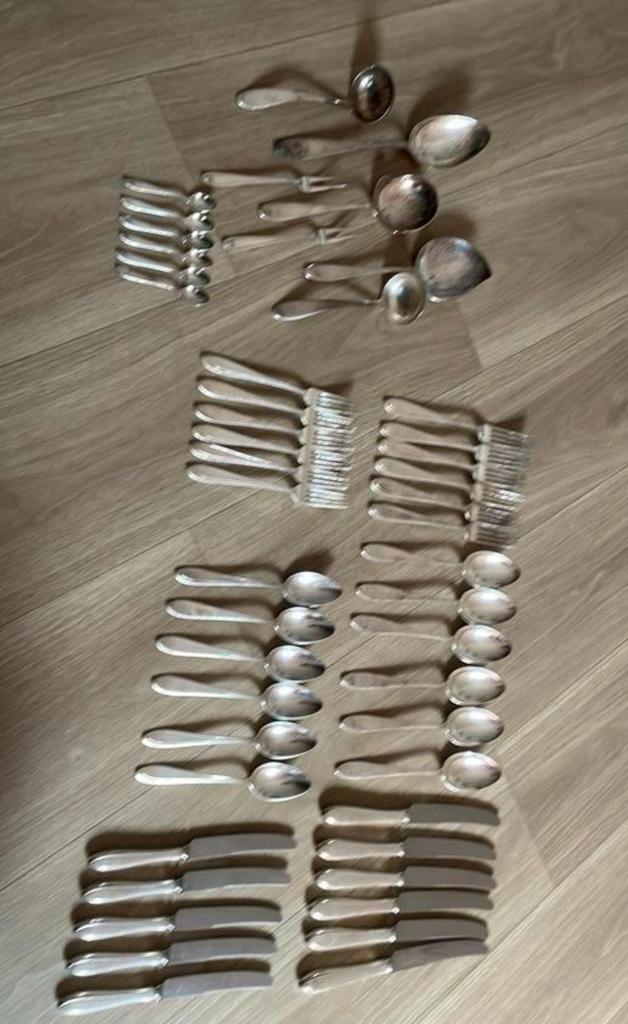 Verzilverd bestek Keltum p8, Huis en Inrichting, Keuken | Bestek, Gebruikt, Bestekset, Zilver, Vaatwasserbestendig, Ophalen of Verzenden
