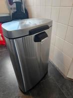 Simplehuman fingerprint proof prullenbak RVS, Kunststof, 40 liter of meer, Ophalen of Verzenden, Zo goed als nieuw