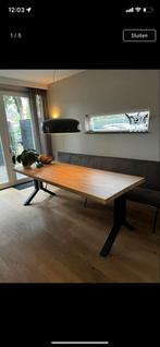 Woood Eettafel 220x90cm Eikenblad + Extra Poten, Huis en Inrichting, Tafels | Eettafels, Ophalen, Gebruikt, Eikenhout, 200 cm of meer
