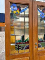 3- delige set jugendstil glas in lood deuren 216x214cm., Antiek en Kunst, Curiosa en Brocante, Ophalen