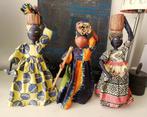Handgemaakte stoffen poppen uit Zambia 3 stuks in één koop, Antiek en Kunst, Ophalen of Verzenden