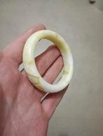 Natuurlijke Geel Wit Groenig Lantian Jade Armband 60mm, Ophalen of Verzenden, Nieuw
