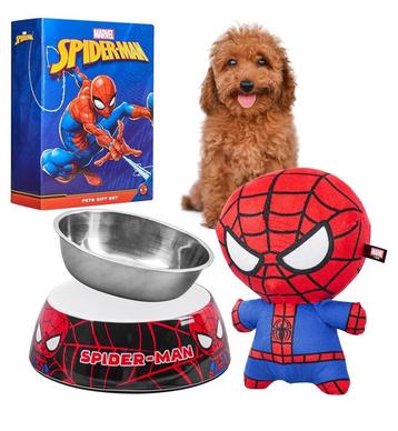 Marvel Spiderman voerbak en knuffel voor hond of kat  beschikbaar voor biedingen