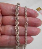 Zilveren vintage collier rope ketting nr.1753, Verzenden, Zo goed als nieuw, Zilver, Zilver