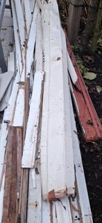 Gratis ophalen :Houten wandpanelen en metalen frame deur, Doe-het-zelf en Verbouw, Hout en Planken, Ophalen, Gebruikt, Minder dan 25 mm