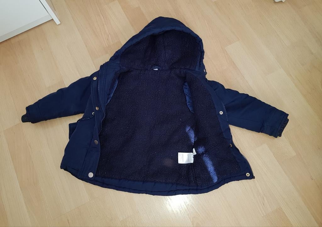 Blauwe winterjas maat 98, Kinderen en Baby's, Kinderkleding | Maat 98, Zeeman, Meisje, Ophalen of Verzenden, Zo goed als nieuw