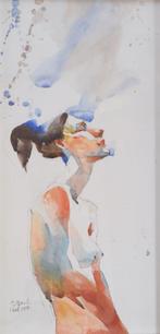 aquarel schilderij  naakt van Jelena Djokic, Ophalen of Verzenden