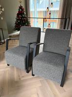 2 nieuwe fauteuils grijs/groen gemeleerd, Huis en Inrichting, Ophalen, 75 tot 100 cm, Zo goed als nieuw, Stof