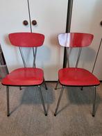 2 Vintage formica keukenstoelen jaren '60, Huis en Inrichting, Stoelen, Ophalen, Gebruikt, Twee, Metaal