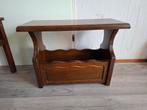 Houten bijzettafel met tijdschriftenrek, Ophalen, Minder dan 45 cm, Minder dan 55 cm, Gebruikt