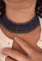 Afrikaanse kralenketting, Ophalen of Verzenden, Zo goed als nieuw, Blauw, Kunststof
