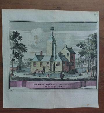 30 Huis te Coulster - Koulster bij Heiloo - Gravure uit 1736 beschikbaar voor biedingen