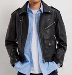 Zara black leather biker jacket L, Kleding | Heren, Jassen | Zomer, Maat 52/54 (L), Zara, Zwart, Ophalen of Verzenden