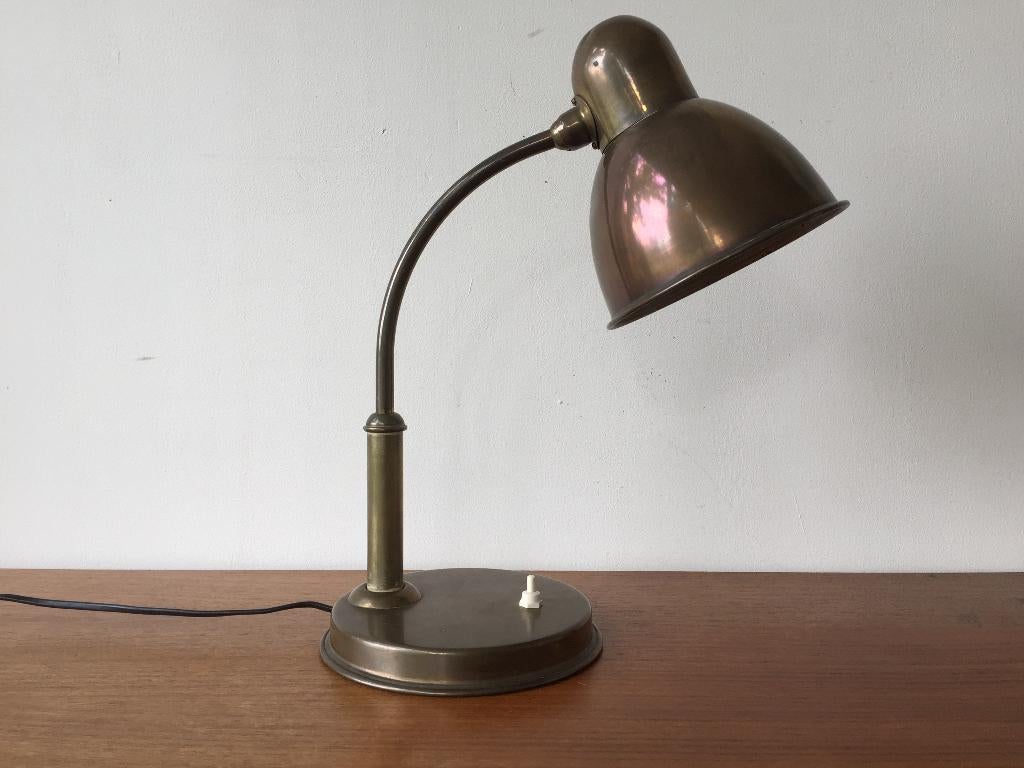 Vintage Bauhaus periode messing koper lamp Ruton, Gebruikt, Overige materialen, BUR Leuchten, Ophalen of Verzenden