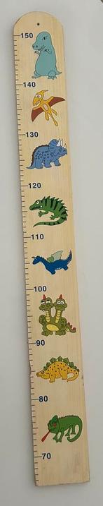 Vintage oude houten groei meter kids voorzien  dieren print, Kinderen en Baby's, Kinderkamer | Inrichting en Decoratie, Ophalen of Verzenden