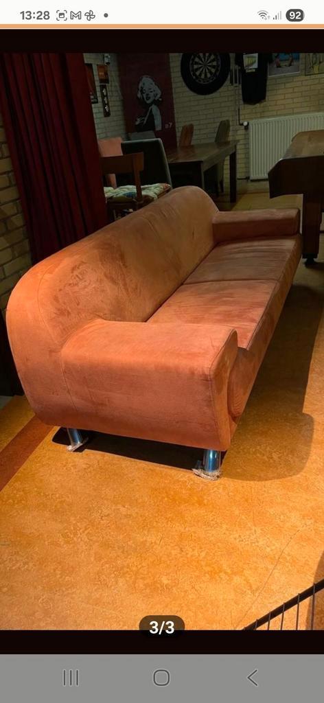 Suède bank - 3/4 zits, Huis en Inrichting, Banken | Bankstellen, Gebruikt, Rechte bank, Driepersoons, 200 tot 250 cm, 75 tot 100 cm