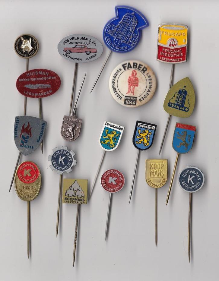 Verzameling Leeuwarden Friesland speldjes Stadswapen, Verzamelen, Speldjes, Pins en Buttons, Gebruikt, Speldje of Pin, Overige onderwerpen
