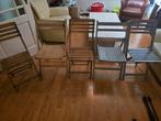5 Houten Klapstoelen - Handig en ruimtebesparend!, Huis en Inrichting, Stoelen, Ophalen of Verzenden, Gebruikt, Bruin