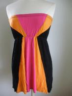 SELECT jurk zonnejurk zwart oranje roze maat S, Zwart, Ophalen of Verzenden, Zo goed als nieuw, Selected