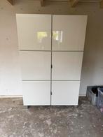 Hoogglans witte opbergkast, Huis en Inrichting, Ophalen, Overige materialen, Zo goed als nieuw, 150 tot 200 cm