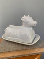 Vintage botervloot wit koe porselein, Ophalen of Verzenden