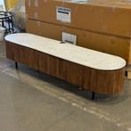 tv dressoir Japandi 180cm 240cm bruin mango marmer top!, Huis en Inrichting, Kasten | Dressoirs, Ophalen, Japandi, Gebruikt, 150 tot 200 cm