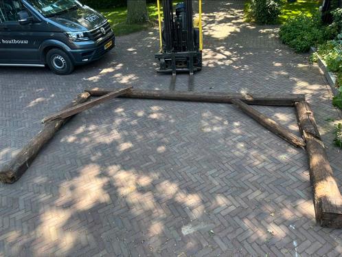Gebint, gebinten, eikenhout, balken 440x260 cm. BxH, Tuin en Terras, Palen, Balken en Planken, Gebruikt, Balken, 250 cm of meer