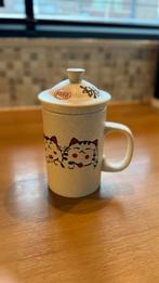 Chinese Katten Thee Set - Gaiwan met Kopjes, Verzenden, Gebruikt, Overige stijlen, Kop(pen) en/of Schotel(s)