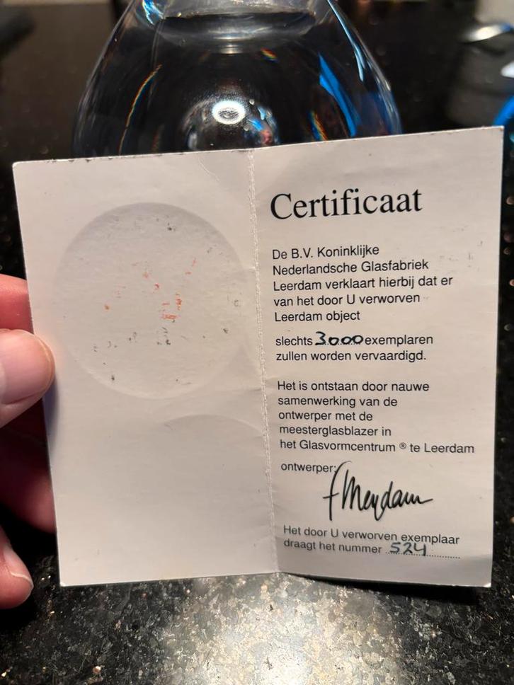 Royal Leerdam Glas Object met beschadiging, Sieraden, Tassen en Uiterlijk, Uiterlijk | Gezichtsverzorging, Gebruikt, Ophalen of Verzenden