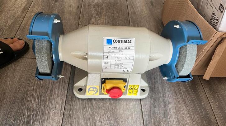 CONTIMAC 19001 DSM 150 W WERKBANKSLIJPER 230 VOLT, Doe-het-zelf en Verbouw, Gereedschap | Slijpmachines, Nieuw, Werkbankslijpmachine