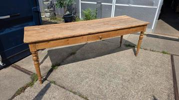 Antieke Frans grenen boeren eettafel 240 cm beschikbaar voor biedingen