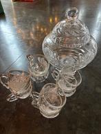 Kristallen punch bowl set met 8 kopjes, Ophalen, Gebruikt