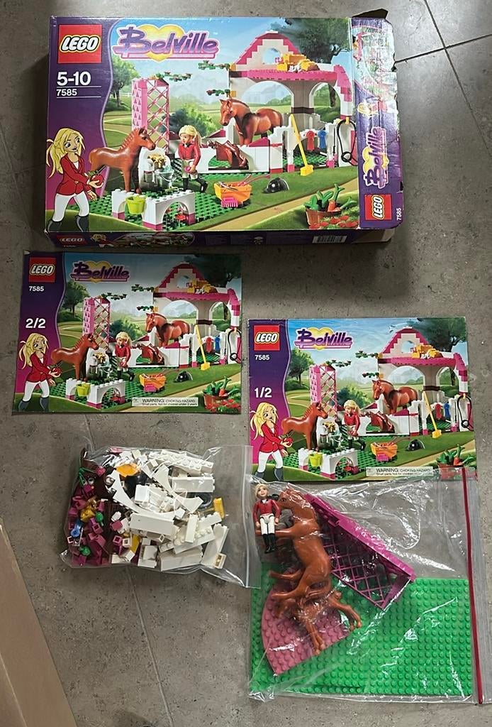 LEGO set Belville 7585, Paardenstal, Ophalen of Verzenden, Gebruikt, Complete set, Lego