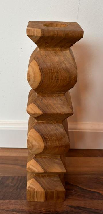 Suar-houten kandelaar - GROOT (vierkant) +/-35cm hoog beschikbaar voor biedingen